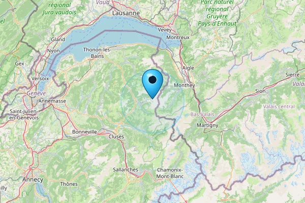 Map showing Avoriaz in French Alps, France