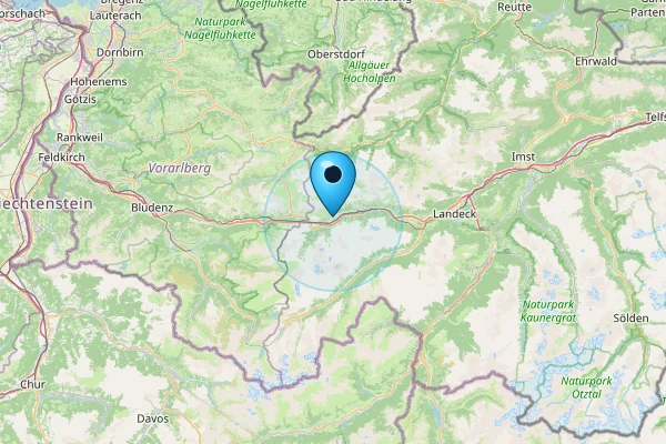 Map showing St. Anton in Arlberg, Tyrol, Austria